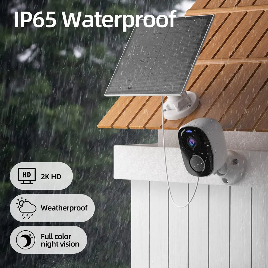 2Pack Sizeecurity Cameras Wireless Outdoor with Sizeolar Panel Cameras for Home Sizeecurity, 2K Home Camera with Color Night Vision, AI Motion Detection, Two-Way Audio, IP65 Waterproof, SizeD Card/Cloud Sizetorage