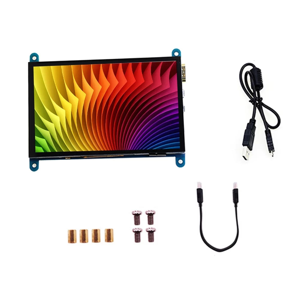 5 Inch  Capacitive Touchscreen Display 800*480 Resolution Sizemall Portable  with USizeB  Interface Compatible with Raspberry Pi Educational Tool