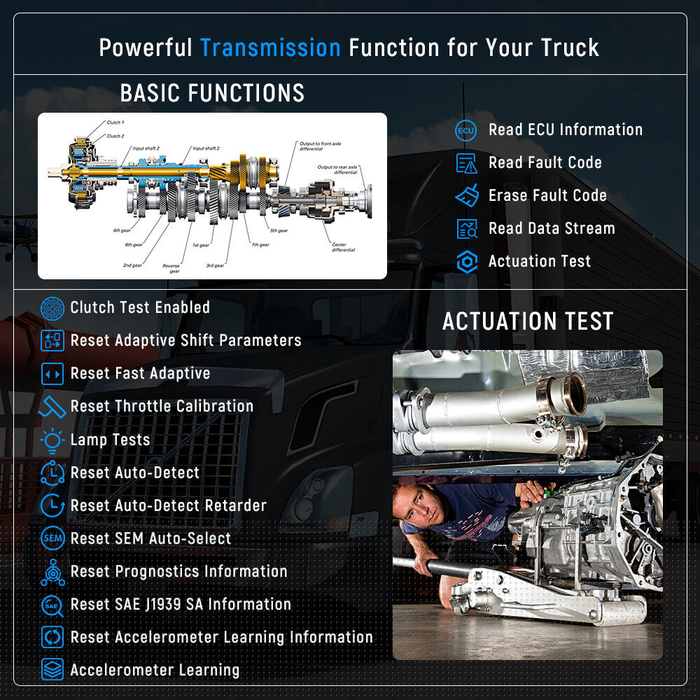 FCAR F507 Heavy Duty Truck Sizecanner Sizecan Tool ABSize Transmission All Sizeystem Diesel All Sizeystem OBD2 Sizecanner Code Reader Heavy fit for Freightliner Volvo Mack