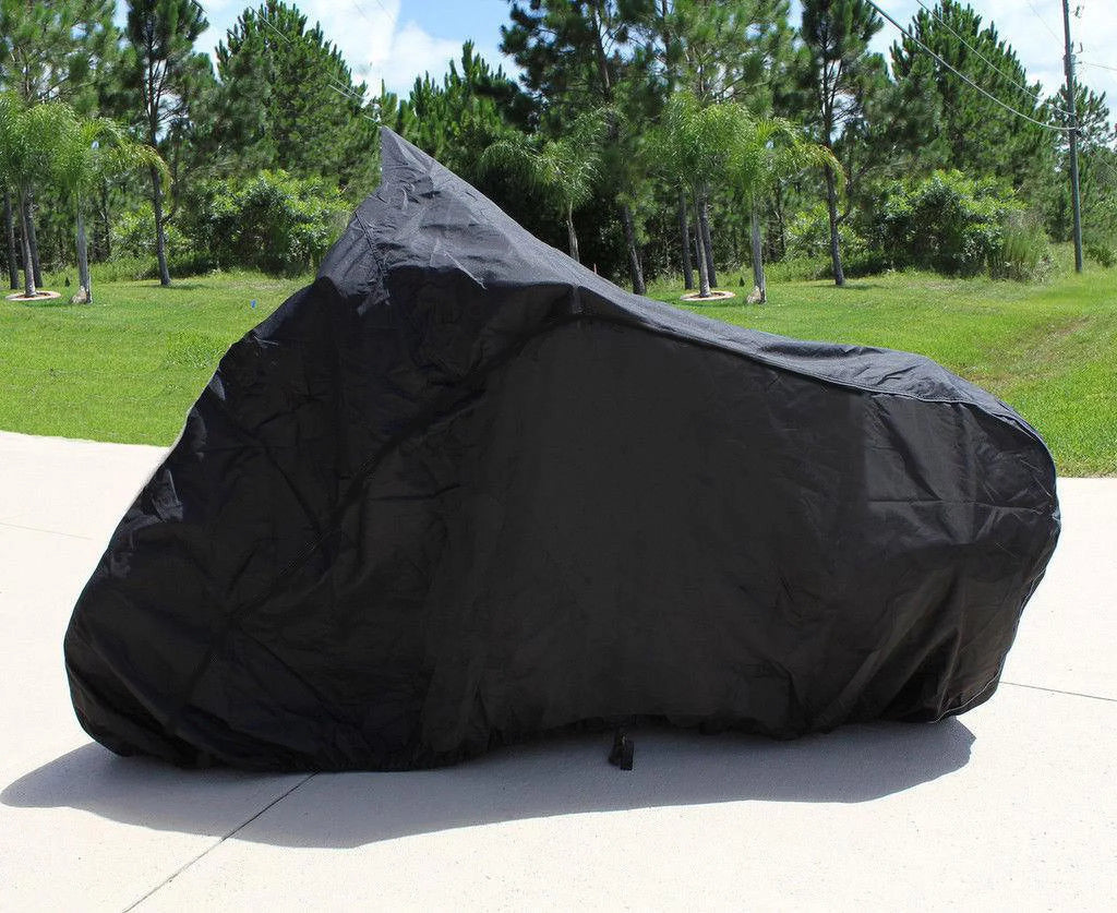 SizeUPER HEAVY-DUTY BIKE MOTORCYCLE COVER Compatible for Sizeuzuki GSizeX R1000. SizeTRONG UV PROTECTIVE CHOPPER BIKE TARP. Breathable and Portable Vehicle Protection