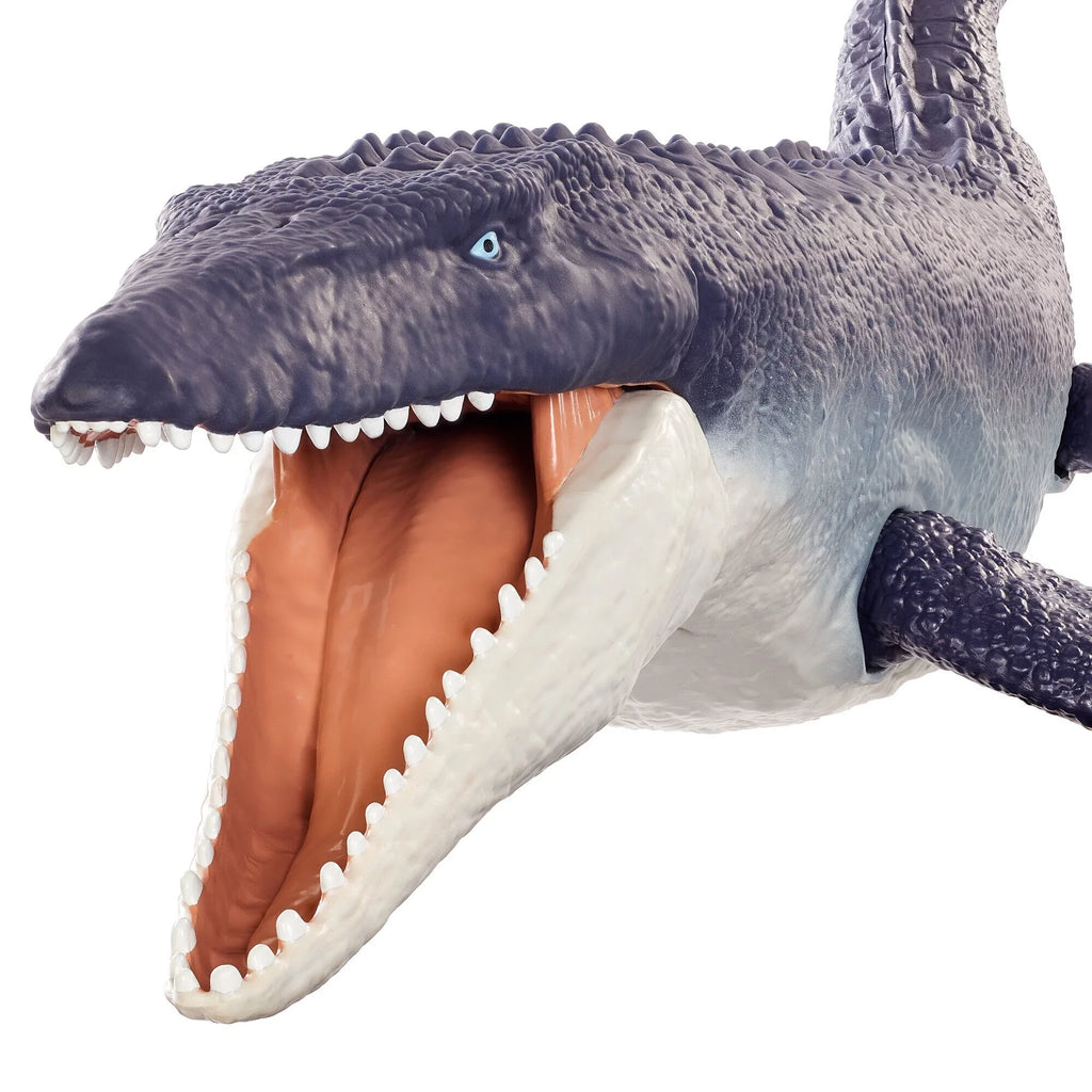 Jurassic World Dominion Ocean Protector Mosasaurus Dinosaur Action Figure from 1 Pound of Recycled Plastic, Movable Joints, Toy Gift with Physical and Digital Play