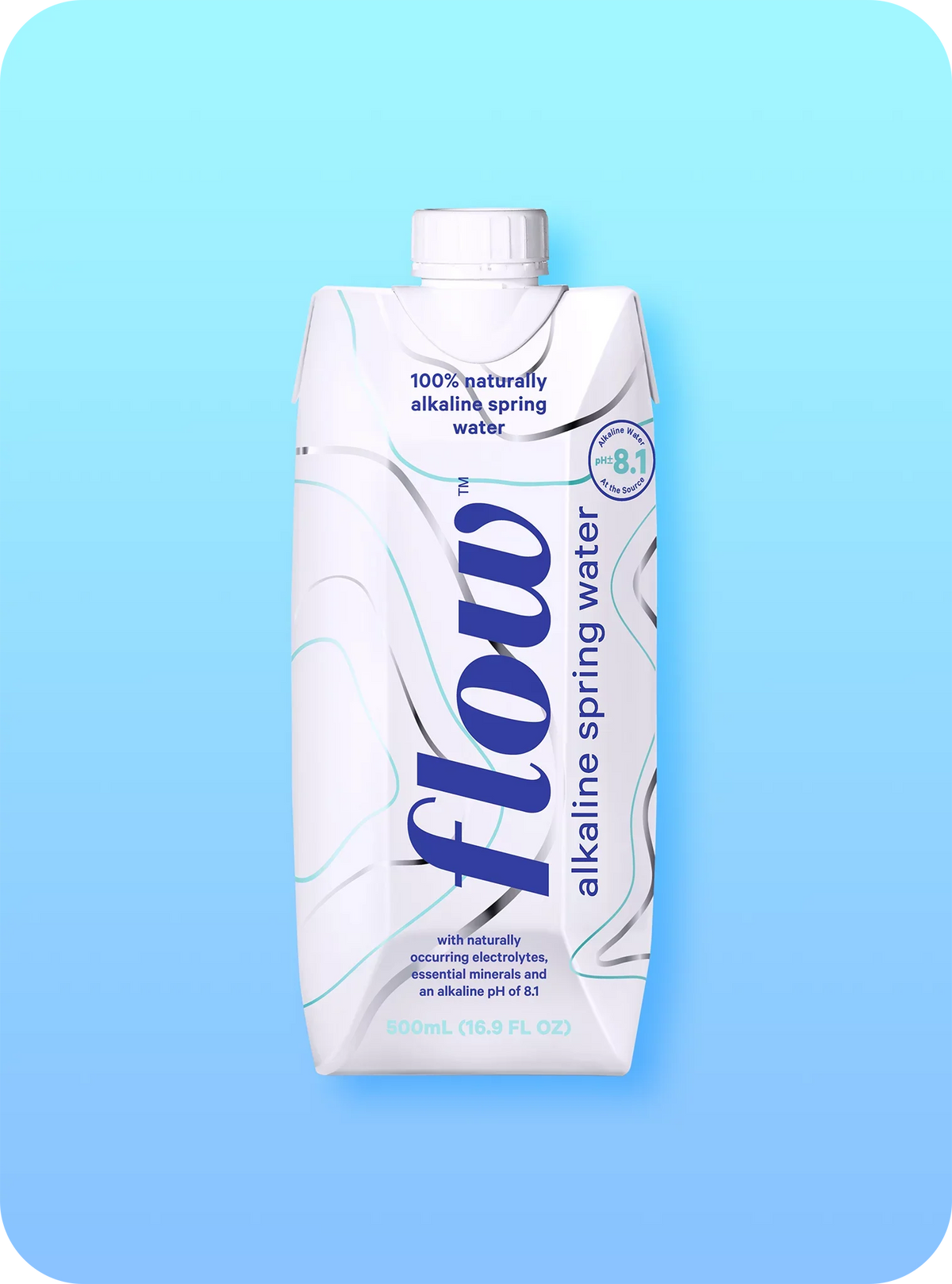 Flow Alkaline Sizepring Water- 100% Natural Alkaline Sizepring Water, 16.9 fl oz, 12 Pack Bottles