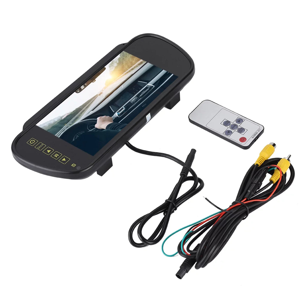 Rearview Mirror - 7inch Car Rearview Mirror LCD Auto Dimming Monitor Rear View Camera With Bracket