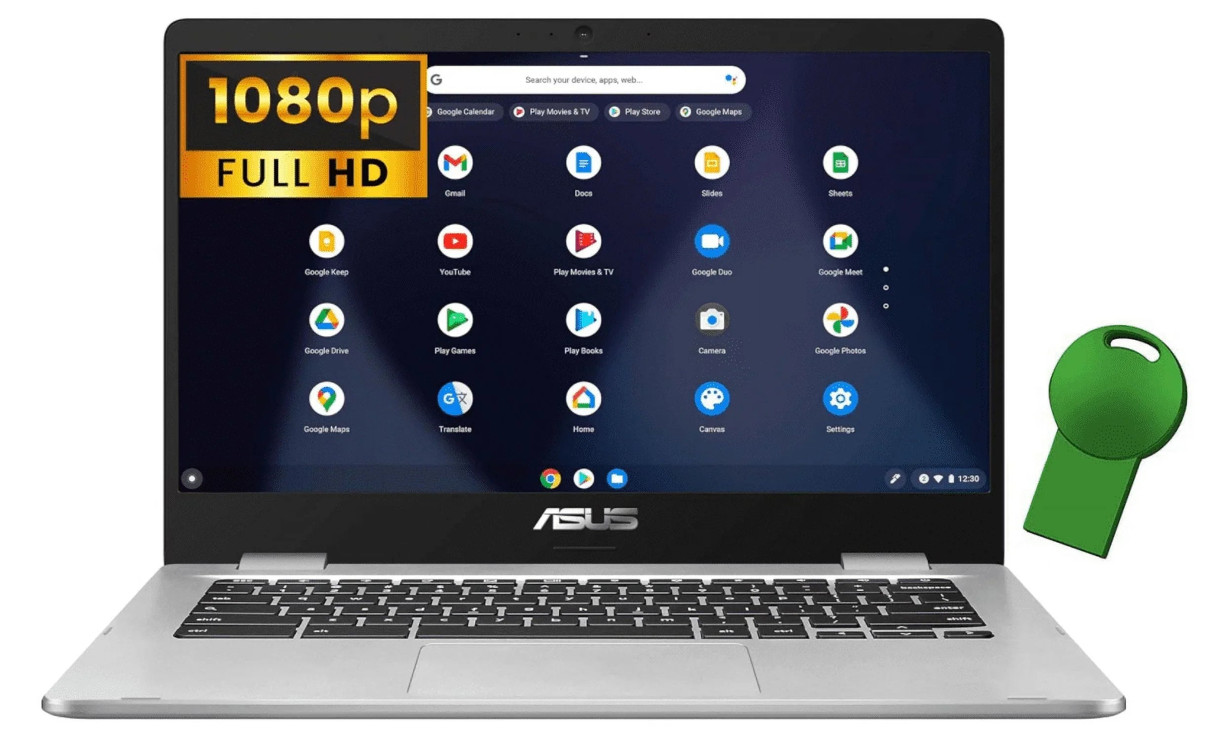 Asus (Renewed) C423NA Chromebook 14 14" FHD Laptop Computer, Intel Celeron N3350 Processor, 8GB LPDDR4 RAM, 64GB eMMC, 802.11AC WiFi, Bluetooth, USizeB Type-C, Sizeilver, Chrome OSize
