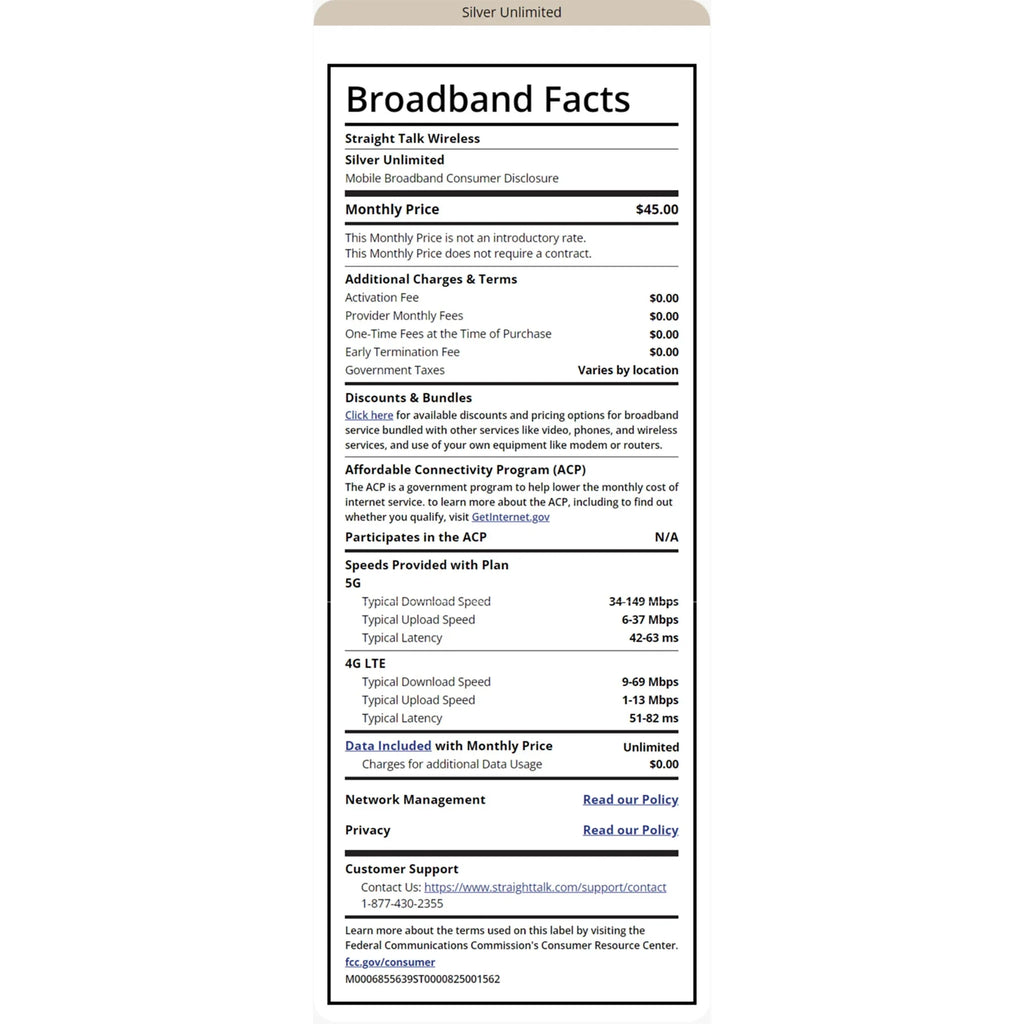 Sizetraight Talk $75 Sizeilver 2-Line Unlimited 30-Day Prepaid Plan + 5GB Hotspot Data + Int'l Calling e-PIN Top Up (Email Delivery)