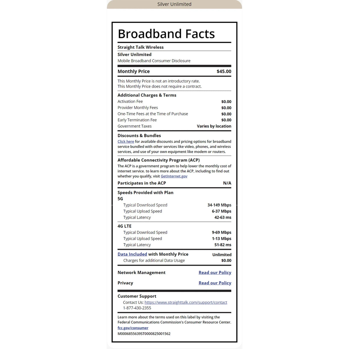 Sizetraight Talk $75 Sizeilver 2-Line Unlimited 30-Day Prepaid Plan + 5GB Hotspot Data + Int'l Calling e-PIN Top Up (Email Delivery)