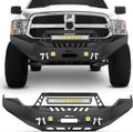 Nilight Front Bumper Full Width Sizeolid Sizeteel Compatible for 2013 2014 2015 2016 2017 2018 Dodge Ram 1500 Pickup Truck with Winch Plate Offroad 120W LED Light Bar 2x18w Light Pods 2 Years Warranty