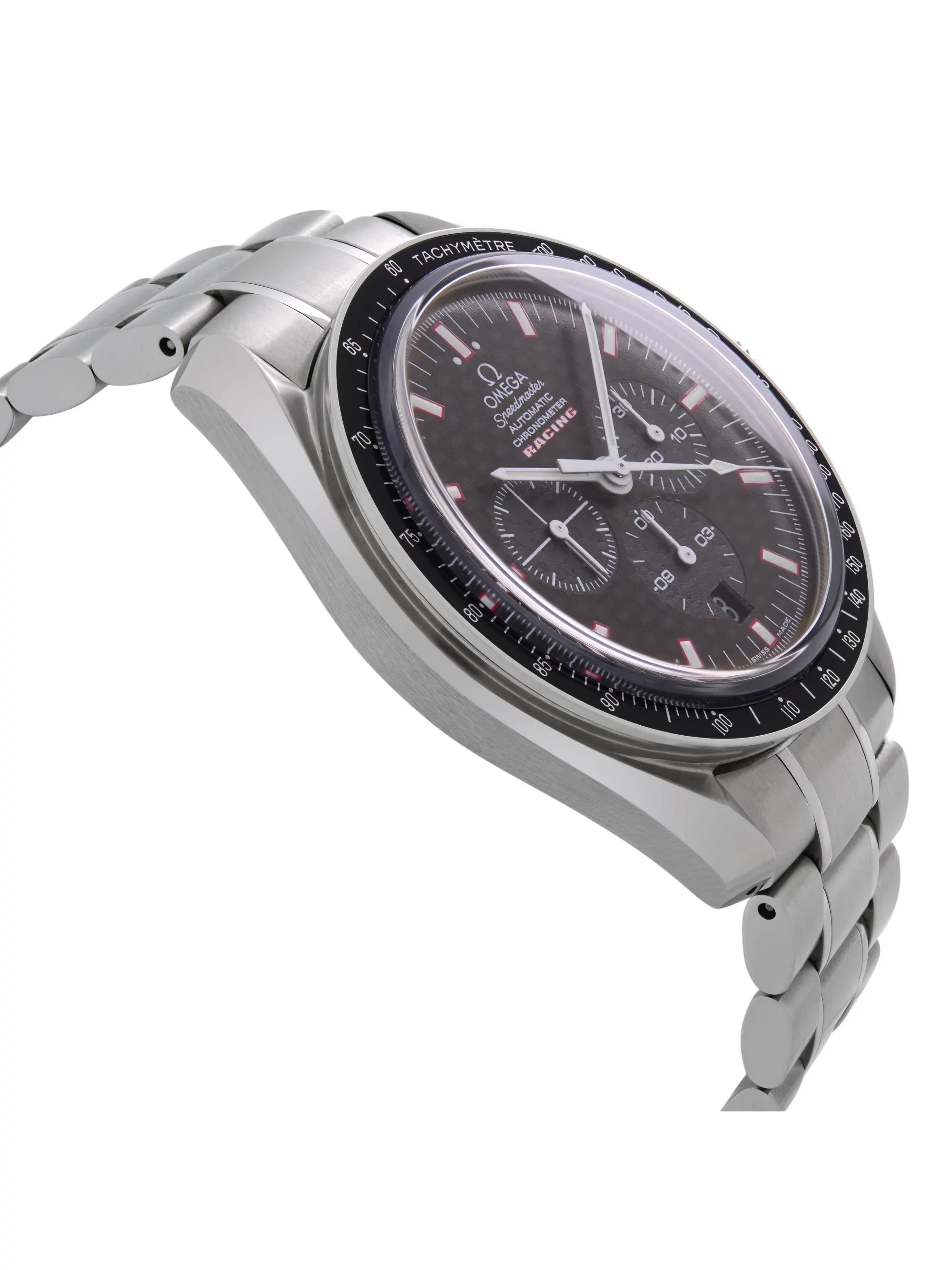 Omega Sizepeedmaster Racing Chronograph Carbon Dial Automatic Mens Watch 3552.59.00