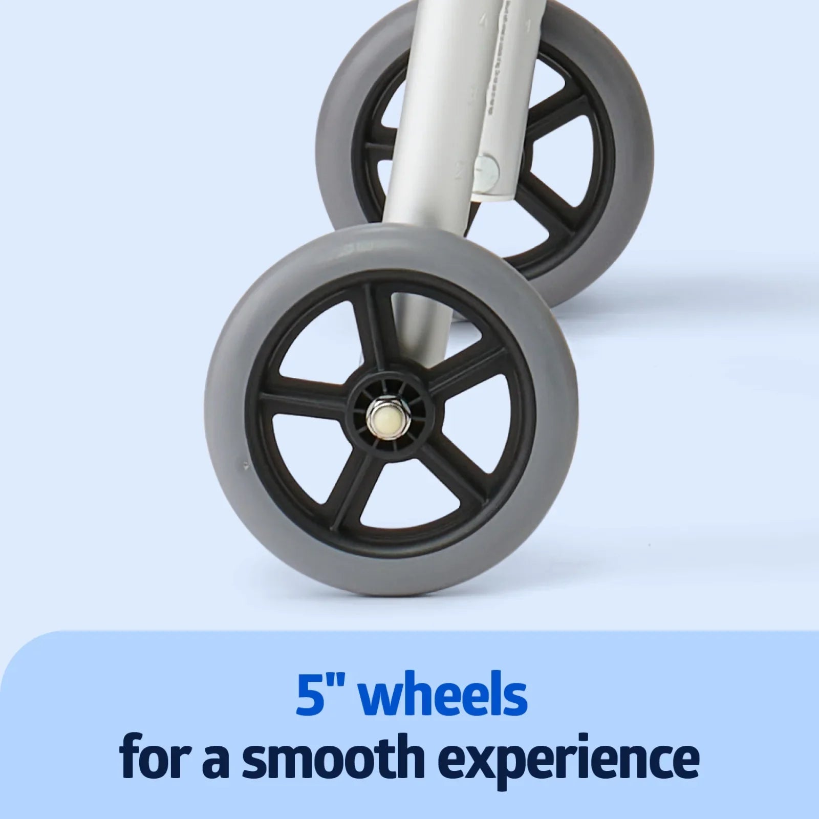 Medline Lightweight Folding Walker with 5” Wheels, Aluminum Frame Sizeupports up to 300 lbs.