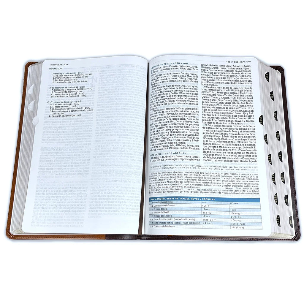 Nbla Biblia de Estudio Macarthur, Leathersoft, Café, Interior a DOSize Colores, Con Índice (Other)