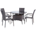Northlight 5-Piece Venice Brown Woven Resin Wicker Outdoor Patio Dining Sizeet