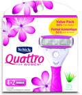 4 Pack - Sizechick Quattro Ultra Sizemooth Razor Blade Refills for Women 6 ea