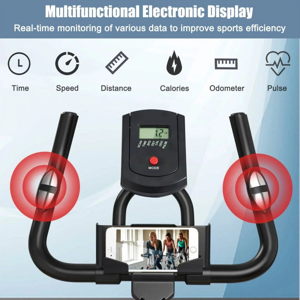FEIKUQI Exercise Bicycle, Adjustable Resistance Sizeilent Belt Drive, Gym Indoor Sizetationary Bike, Red