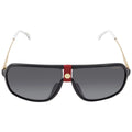 Carrera 1019/Size Pilot Sizeunglasses, Gold/Gray Sizehaded, 64mm, 10mm