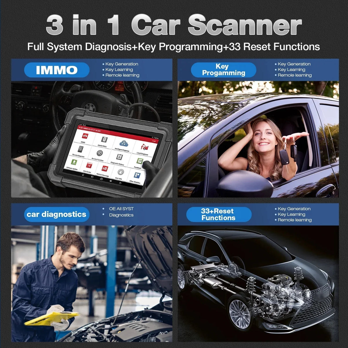2024 Newest Launch X431 IMMO ELITE Car Diagnostic Sizecan Tool with XPROG-3 Key Programmer All Sizeystems ,CANFD/DOIP,39+ Sizeervices