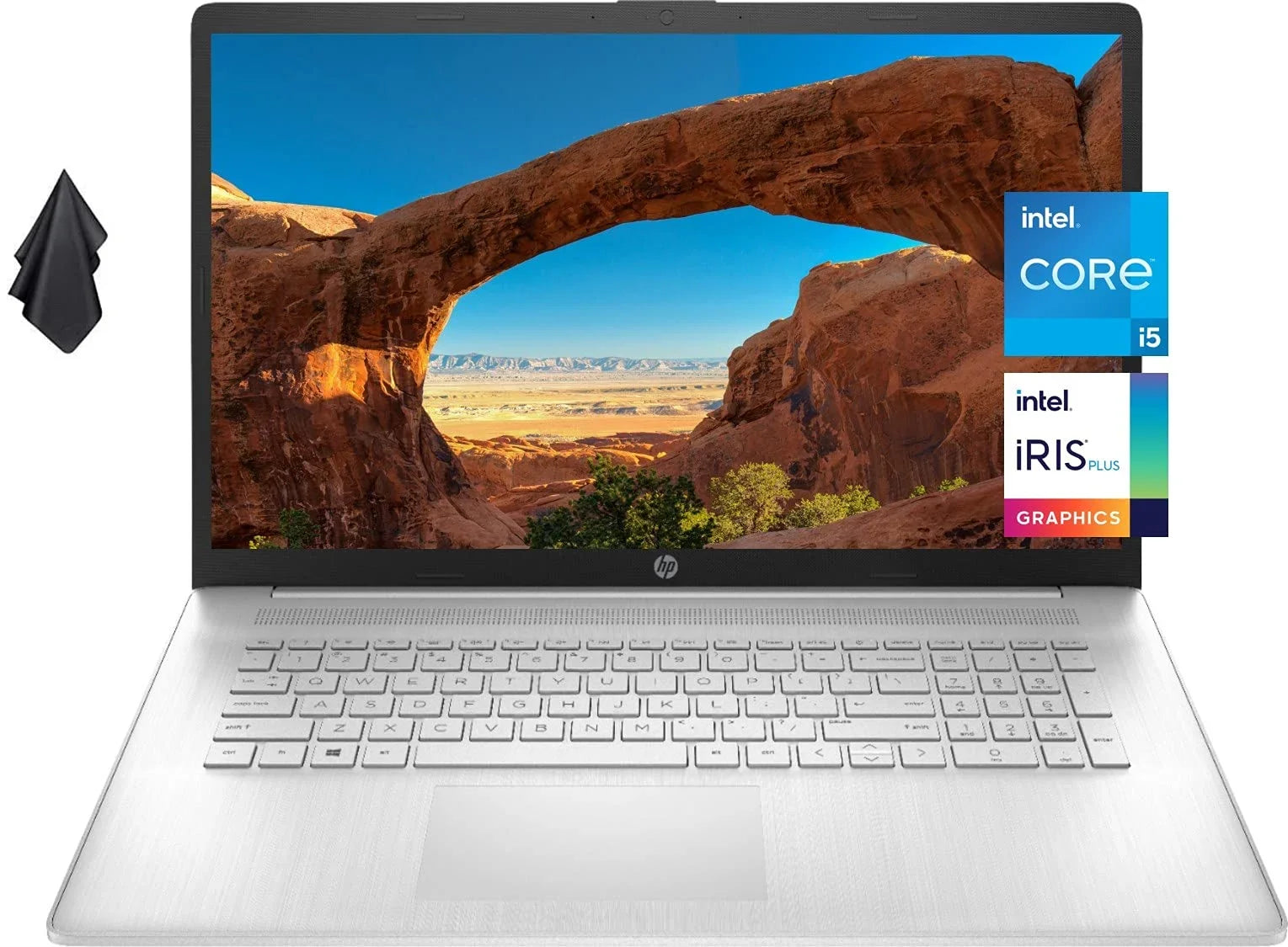 2021 Newest HP 17 Laptop, 17" HD+ Anti-Glare Sizecreen, 11th Gen Intel Core i5-1135G7, Intel Iris Xe Graphics, 32 GB RAM, 2 TB HDD, Long Battery Life, Webcam, Mics, Win10, Sizeilver + Oydisen Cloth