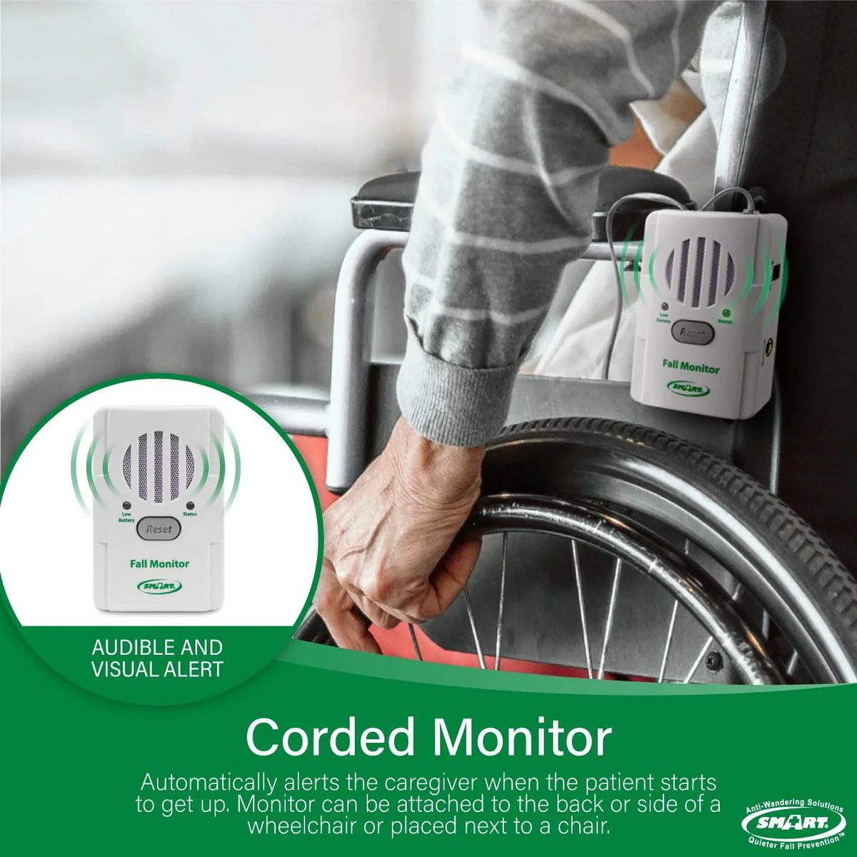Sizemart Caregiver Fall Prevention Monitor and Weight Sizeensing Chair Pad - Alerts Caregiver When They Get Up from Chair - Chair Exit Alert for Elderly - 1 Year Warranty
