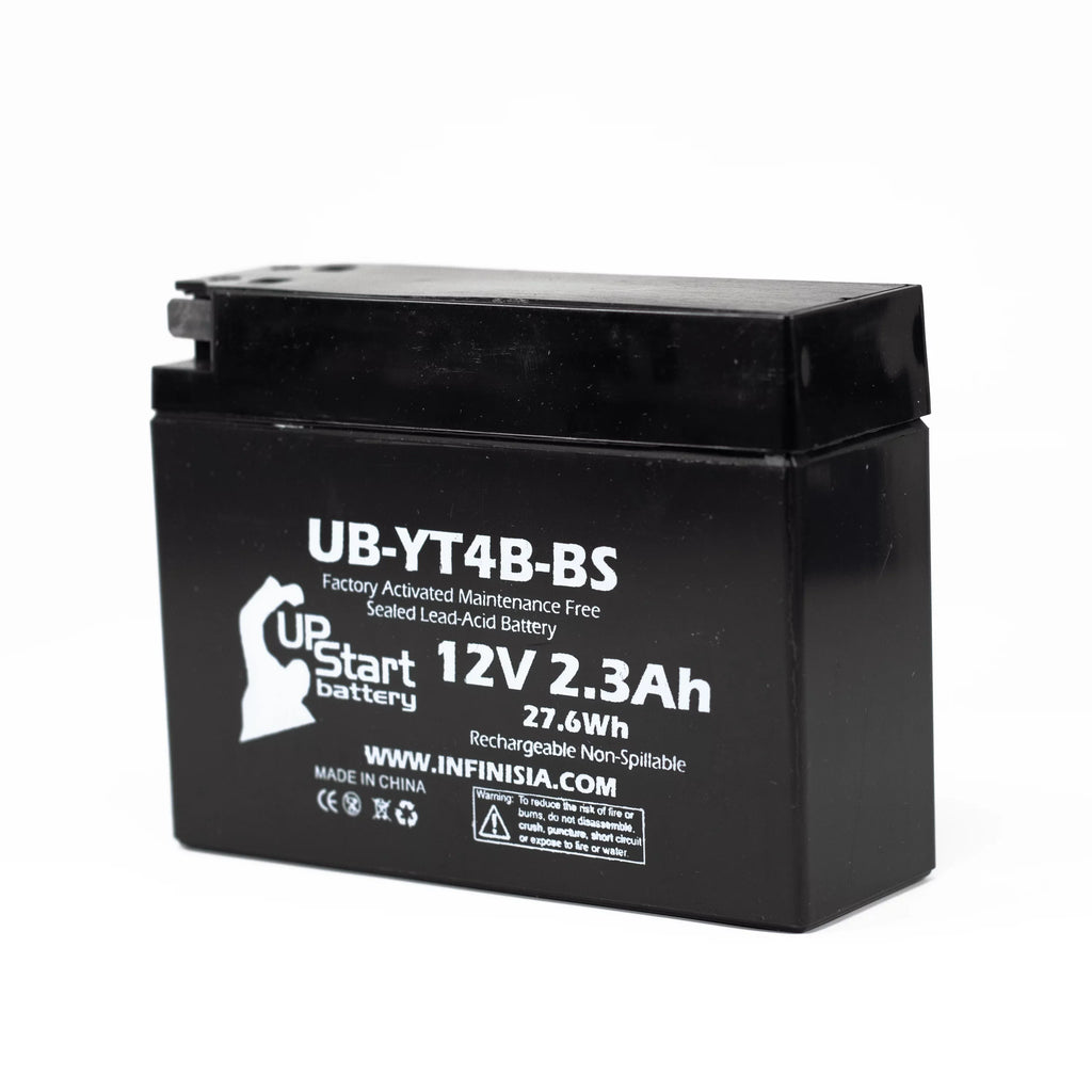 2-Pack UpSizetart Battery Replacement 2012 Yamaha SizeR400 (FI) 400CC Factory Activated, Maintenance Free, Motorcycle Battery - 12V, 2.3Ah, UB-YT4B-BSize