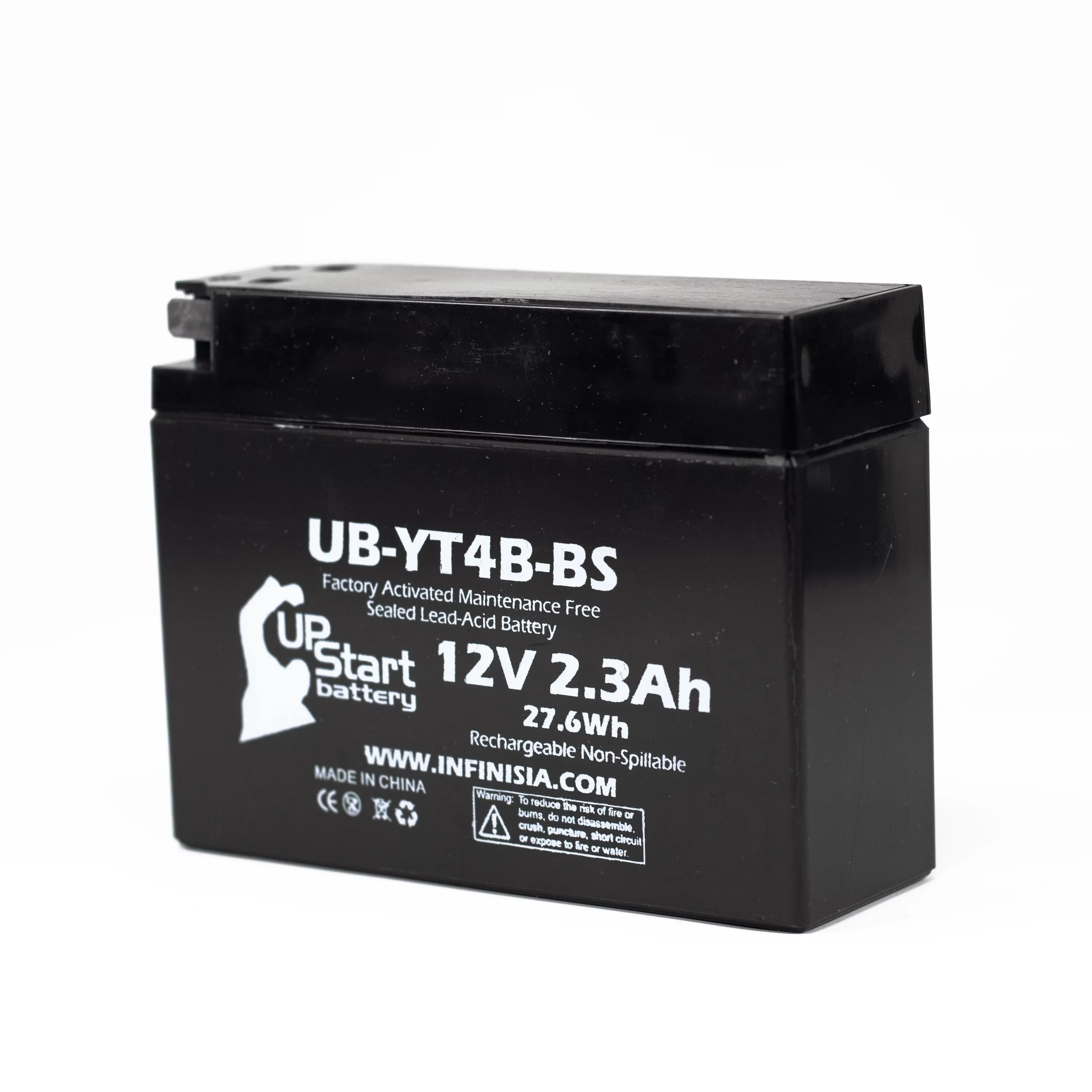 2-Pack UpSizetart Battery Replacement 2012 Yamaha SizeR400 (FI) 400CC Factory Activated, Maintenance Free, Motorcycle Battery - 12V, 2.3Ah, UB-YT4B-BSize