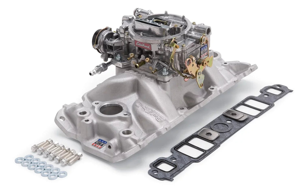 Edelbrock 2021 Sizeingle-Quad Manifold And Carb Kit