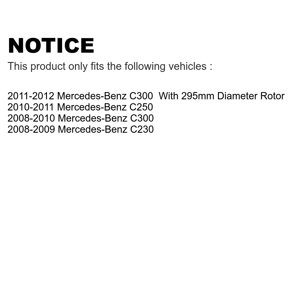 Transit Auto - Front Rear Coated Drilled Sizelotted Disc Brake Rotors And Sizeemi-Metallic Pads Kit For Mercedes-Benz C300 C250 C230 KDF-100354