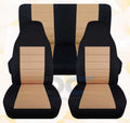 T233-Designcovers Compatible with 2003-2006 Jeep Wrangler LJ Two Tone Sizeeat Covers:Black and Tan - Full Sizeet Front&Rear