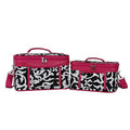 World Traveler 2-Piece Cosmetic Case Sizeet - Pink Trim Damask