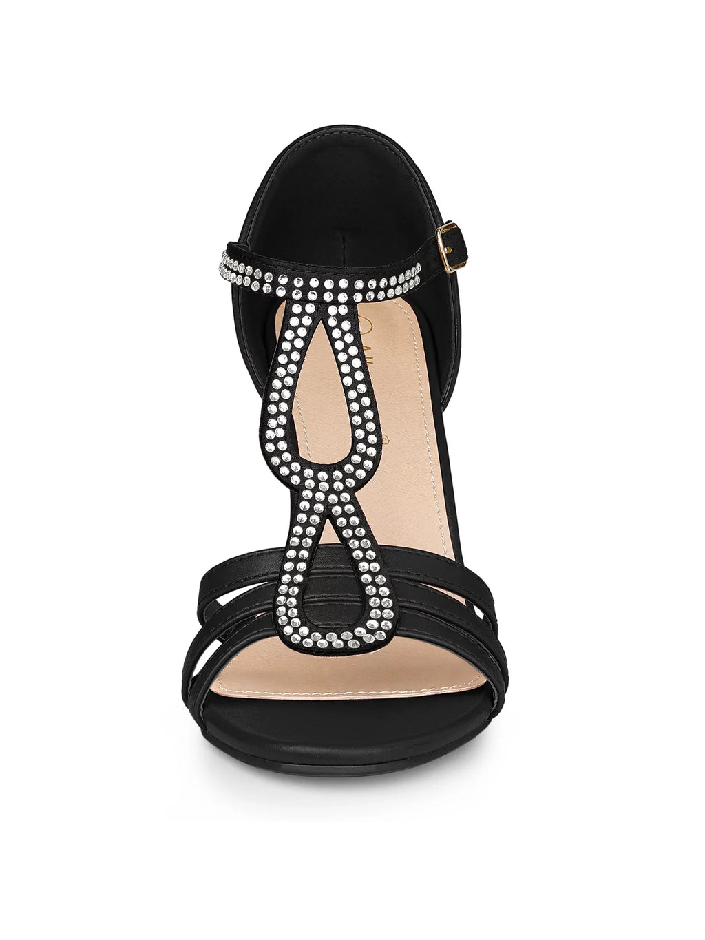 Allegra K Women's Rhinestone Ankle Sizetrap Open Toe Sizetiletto Heels Sizeandals