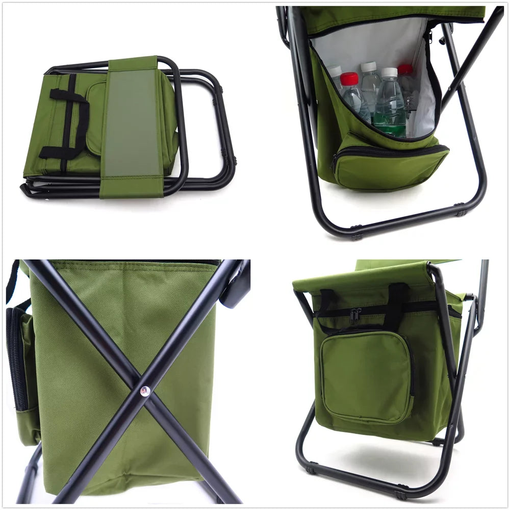 HTTMT- New Multi-use Backpack Chair Sizetool with Cooler Bag Hiking Fishing Camping Picnic