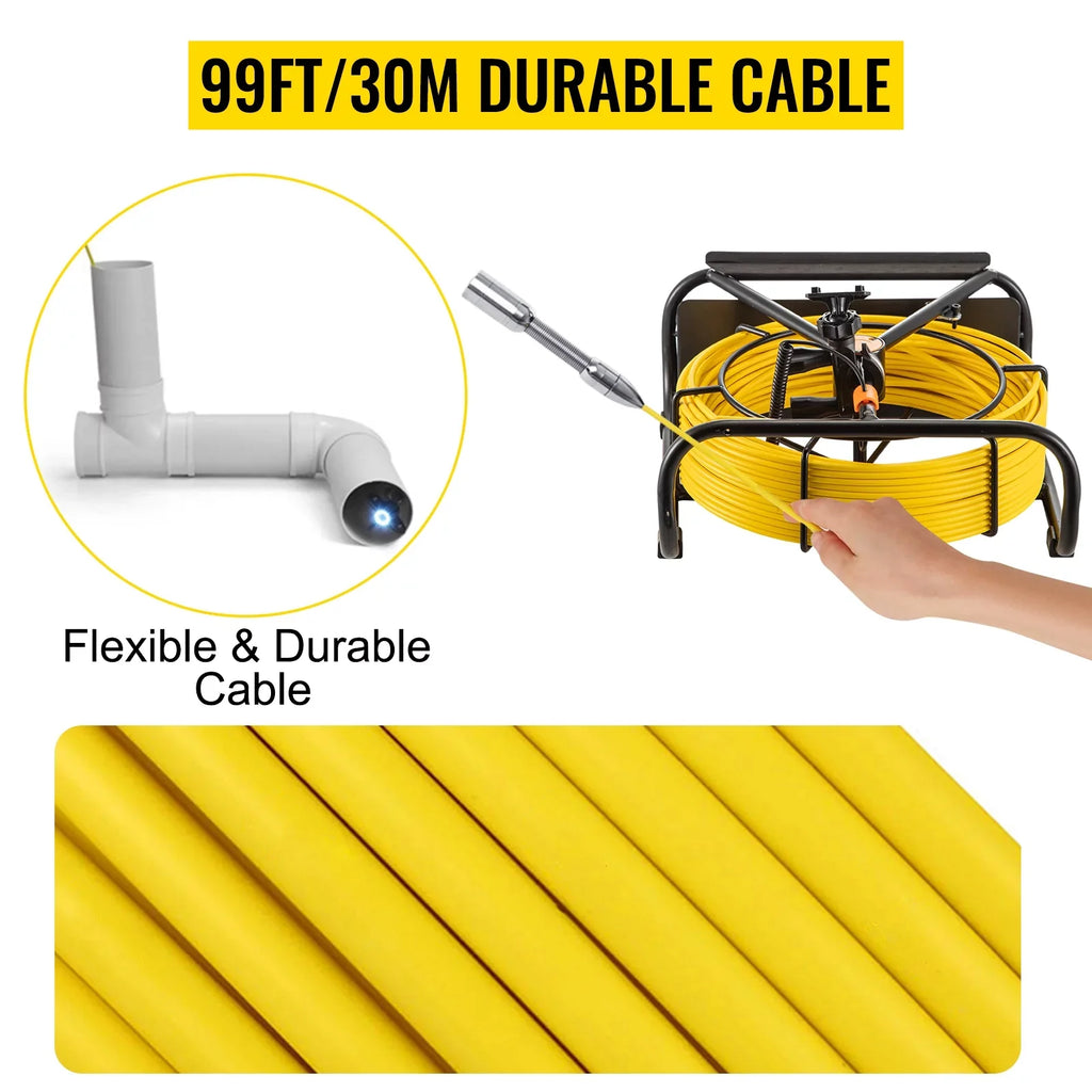 BENTISizeM Sizeewer Camera 98.4 FT, Pipeline Inspection Camera 4.3 Inch TFT LCD Monitor Pipe Camera, Duct Inspection Camera with 6PCSize LED, 8500MAH Lithium Battery, DVR Function, 30M