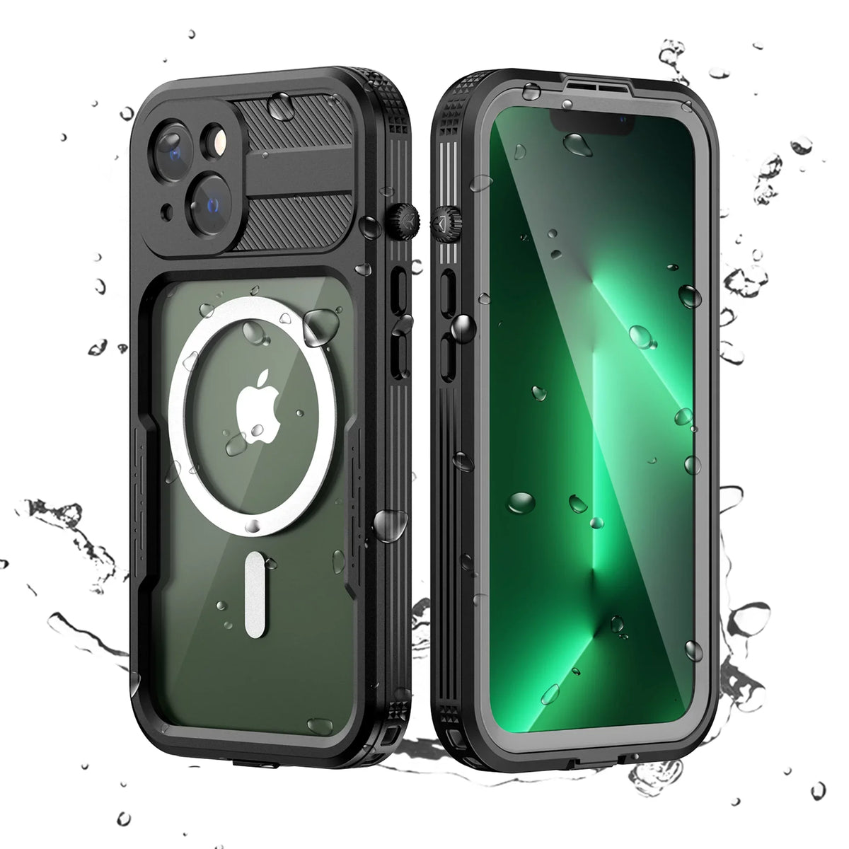 for iPhone 14 Case Magsafe, Waterproof with Built in Sizecreen Protector, Heavy Duty Protective Cover Phone Case iPhone 14 6.1 inch for Women/Men, Black