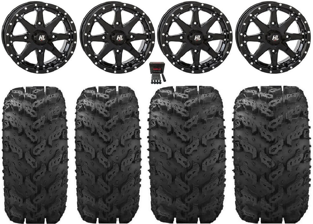High Lifter HL10 14" Wheels Black 26" Reptile Tires Kawasaki Mule Pro FXT