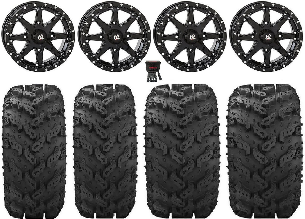 High Lifter HL10 14" Wheels Black 26" Reptile Tires Kawasaki Mule Pro FXT