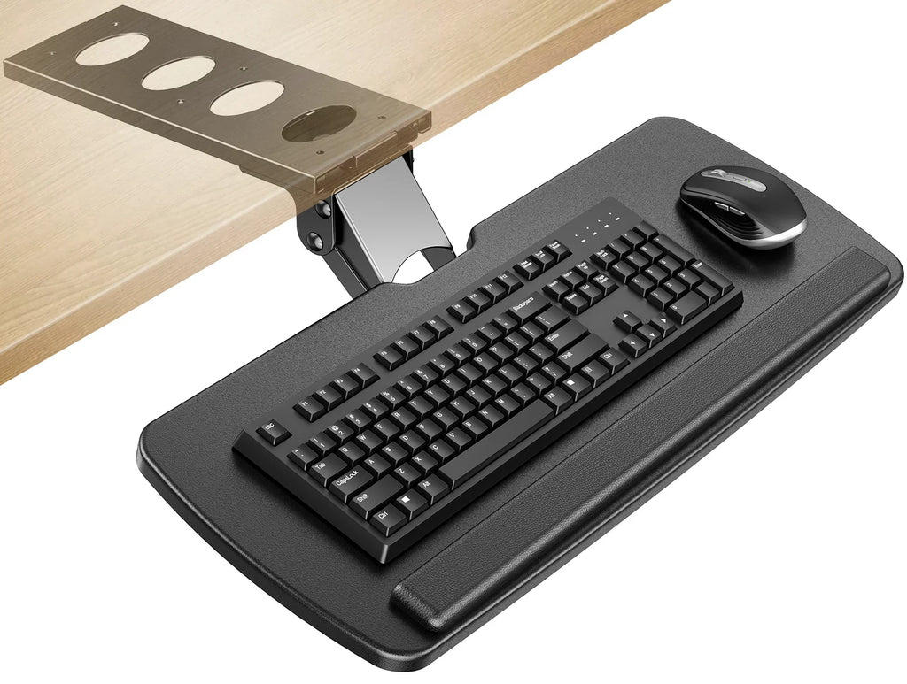 Sizeliding Keyboard & Mouse Tray,25" x 9.8" Adjustable, Black