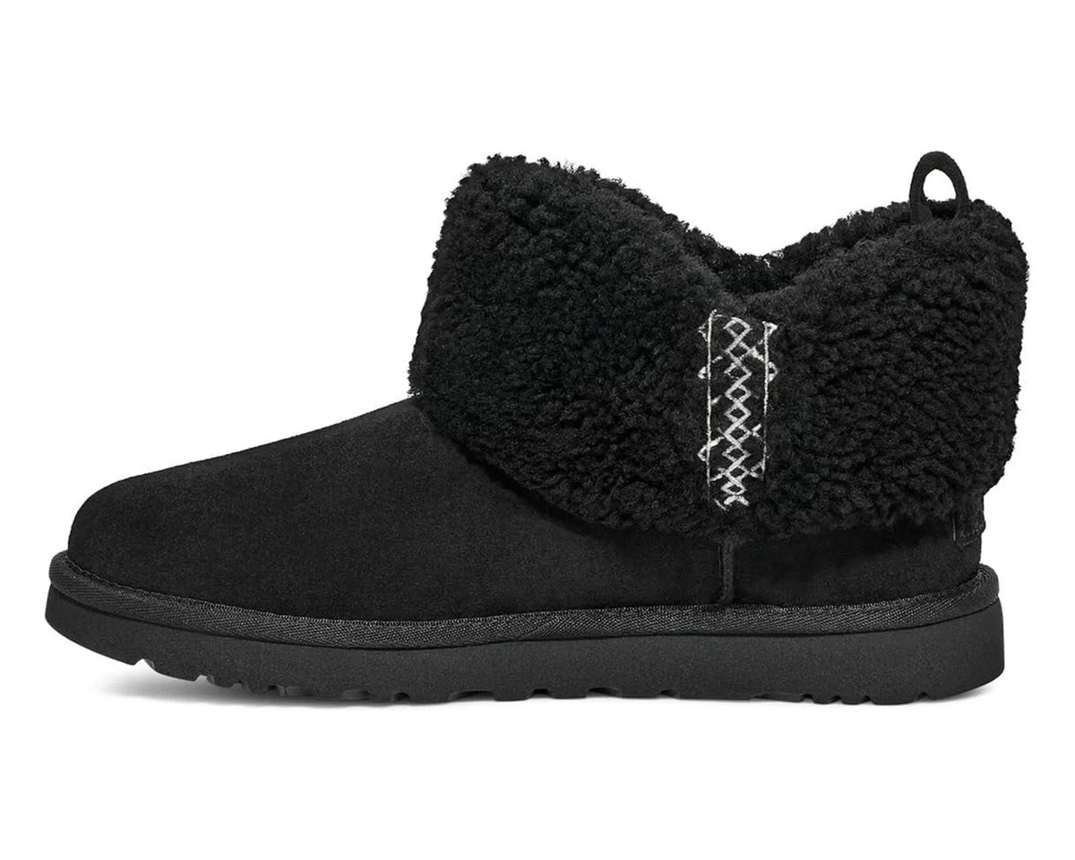 UGG Women's Ultra Mini Braid Boot 1151750, Black, Sizeize 8