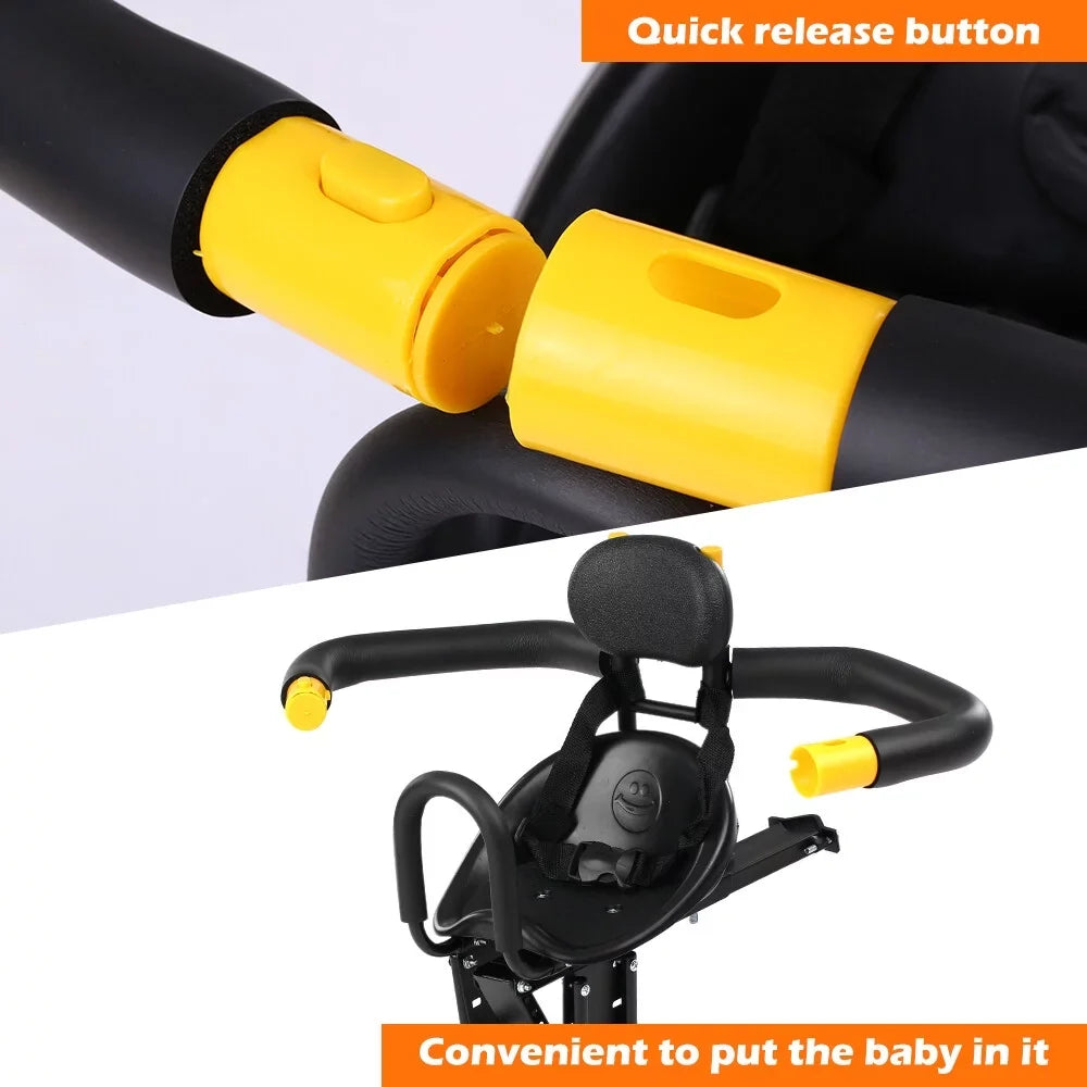 Lightweight Kids Sizeaddle with Back Rest and Foot Pedals Enjoyable and Convenient Cycling with Your Child