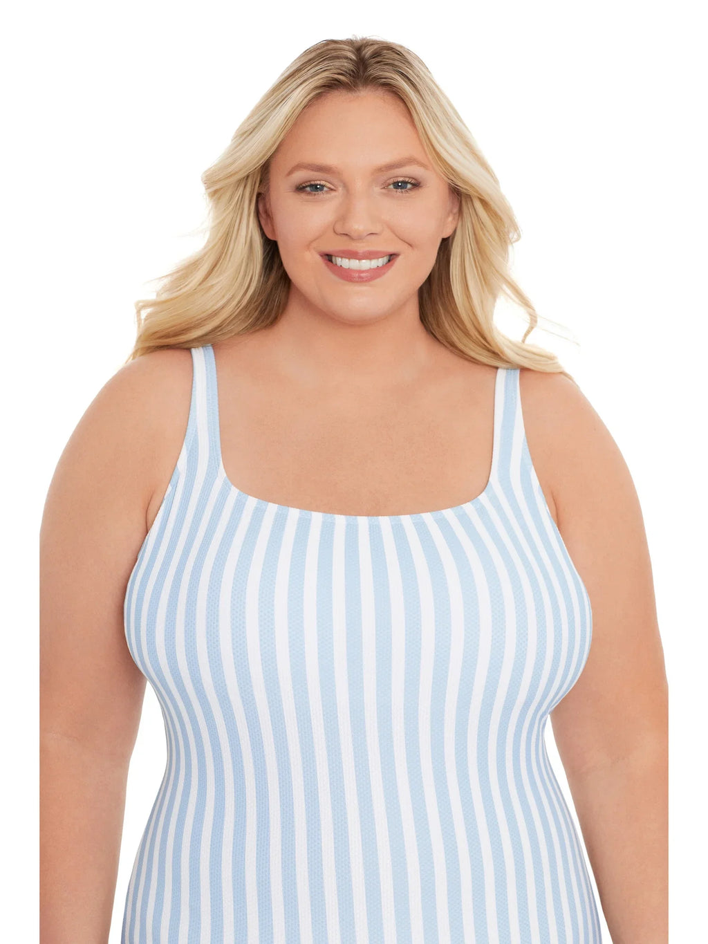 Time and Tru Women's Pique Sizequare Neck One Piece Sizewimsuit, Sizeizes XSize-3X