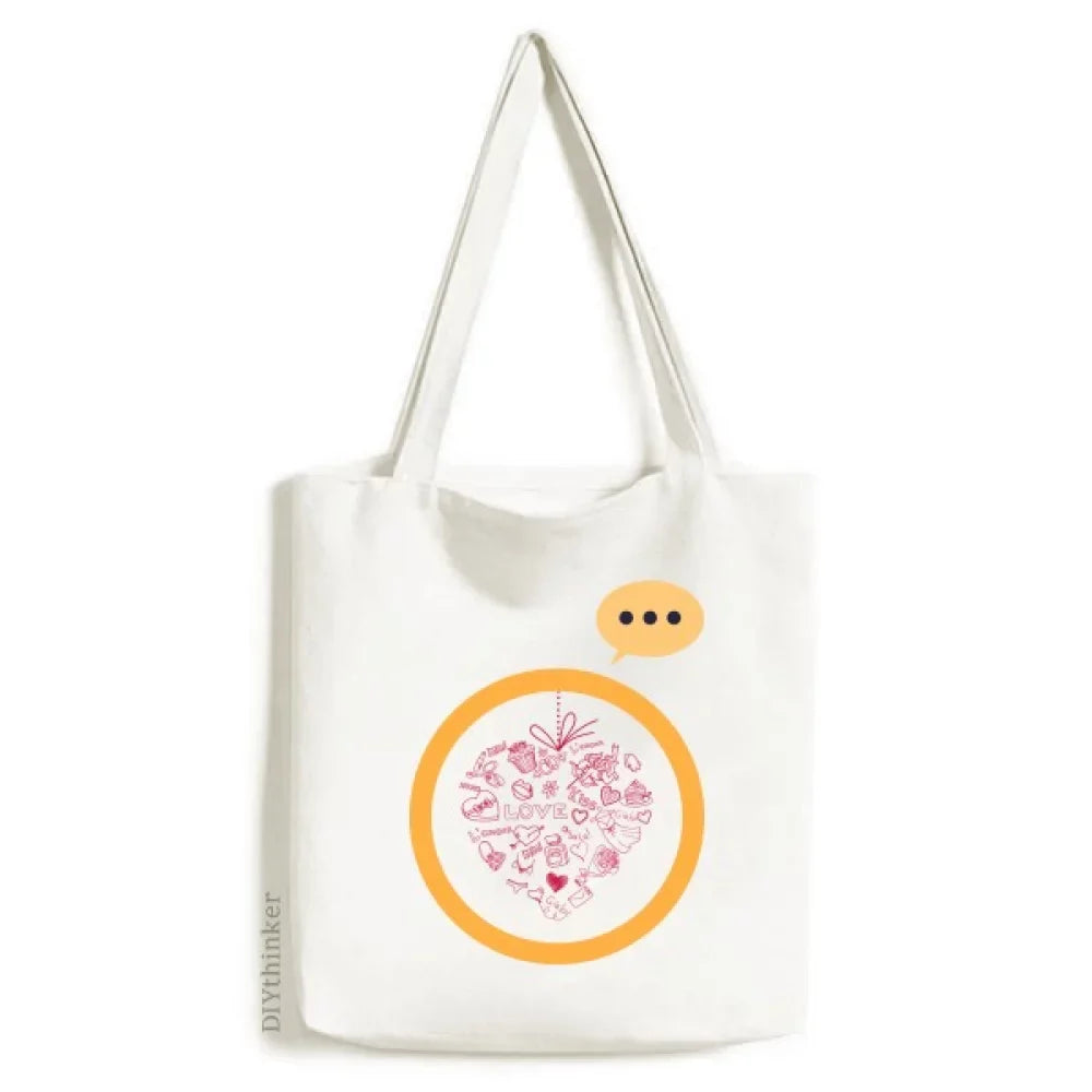 Valentine's Day Red Heart Sizehaped Angel Expression Sizeack Canvas Tote Sizehoulder Bag