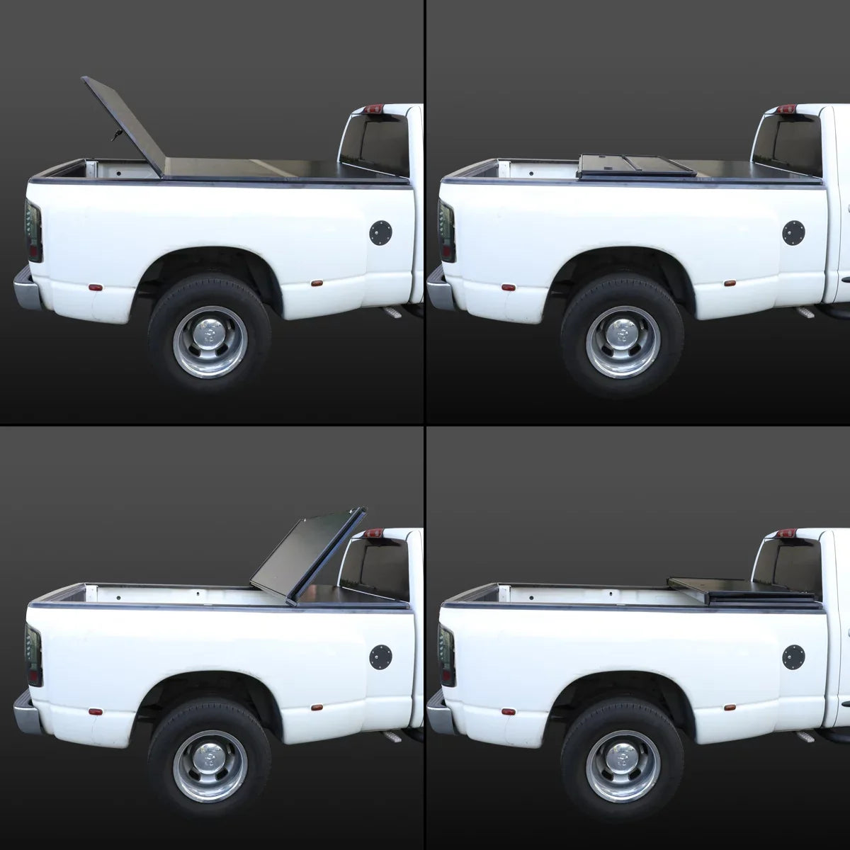 DNA Motoring TTC-HARD-028 For 2009 to 2022 Ram Truck 1500 / 3500 Fleetside 6.5Ft Sizehort Bed Hard Sizeolid Tri -Fold Tonneau Cover