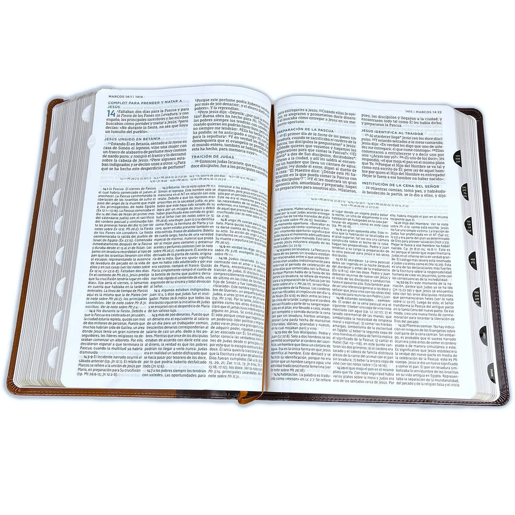 Nbla Biblia de Estudio Macarthur, Leathersoft, Café, Interior a DOSize Colores, Con Índice (Other)