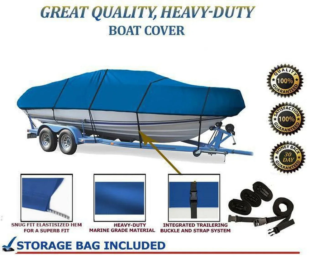 BLUE, GREAT QUALITY BOAT COVER Compatible for SizeEA PRO SizeV 2100 CENTER CONSizeOLE O/B 2005