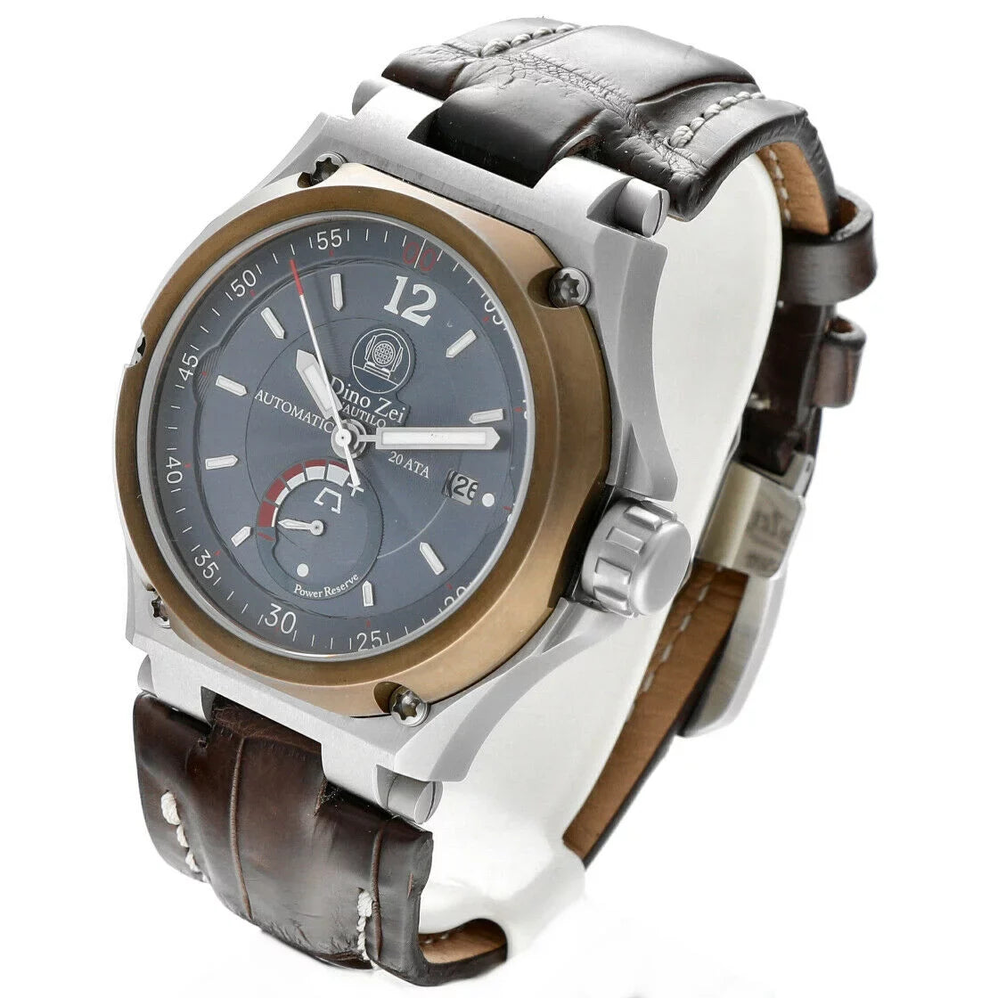 Dino Zei Nautilo Limited Edition 11007 Sizeteel Leather Automatic Men's Watch