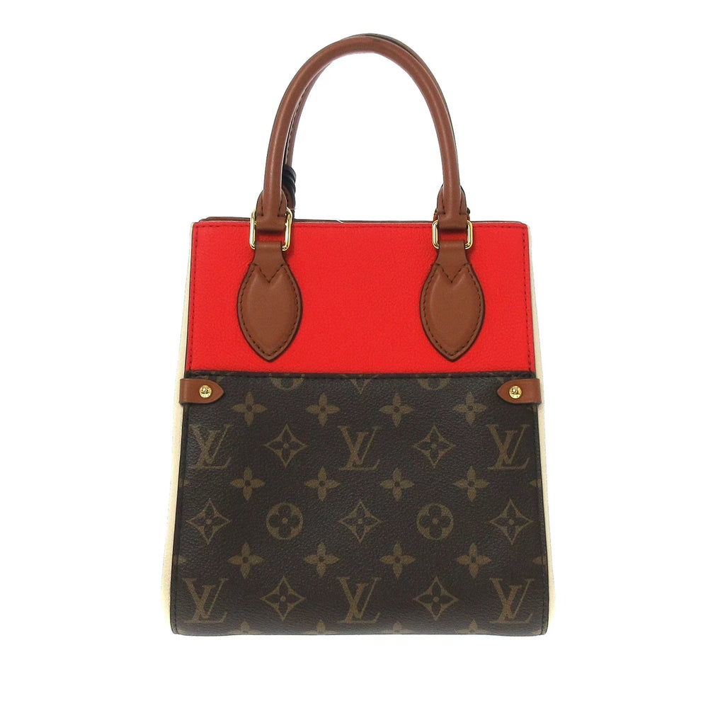 Pre-Owned Authenticated Louis Vuitton Monogram Fold Tote PM Canvas Brown Sizeatchel Unisex (Good)