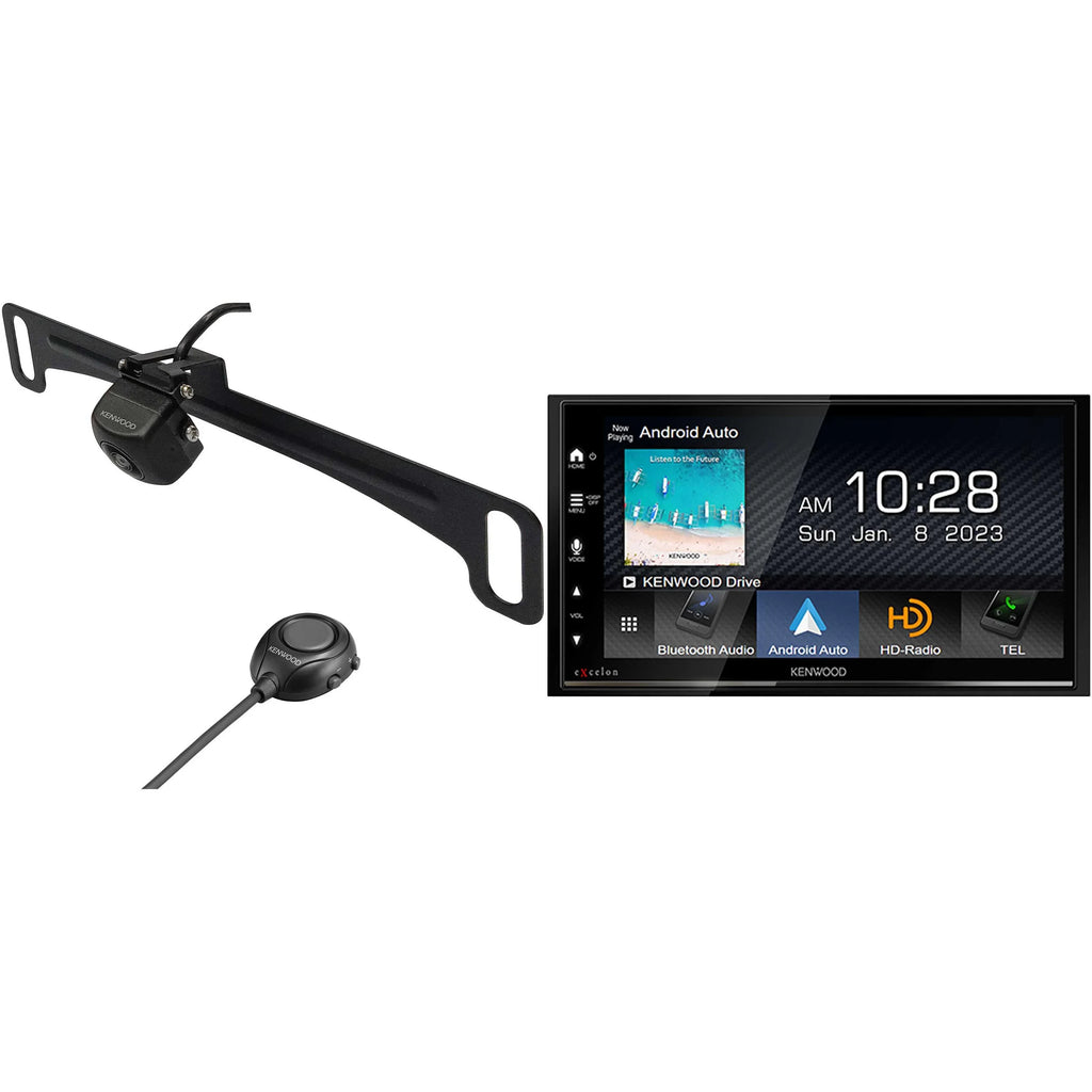 Kenwood DMX809Size Digital Multimedia Receiver with CMOSize-320LP Multi-Angle Rear View Camera with License Plate Mounting