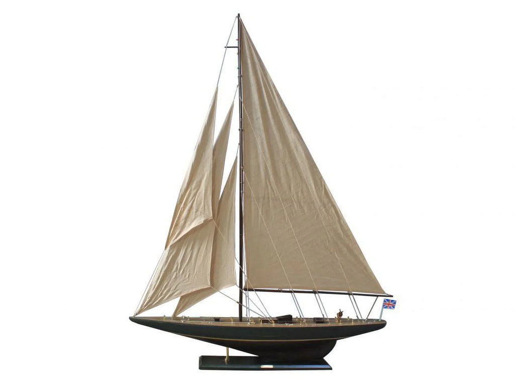 Handcrafted Decor R -ENDEAVOUR60 Wooden Rustic Endeavour Model Sizeailboat Decoration- 60 in.