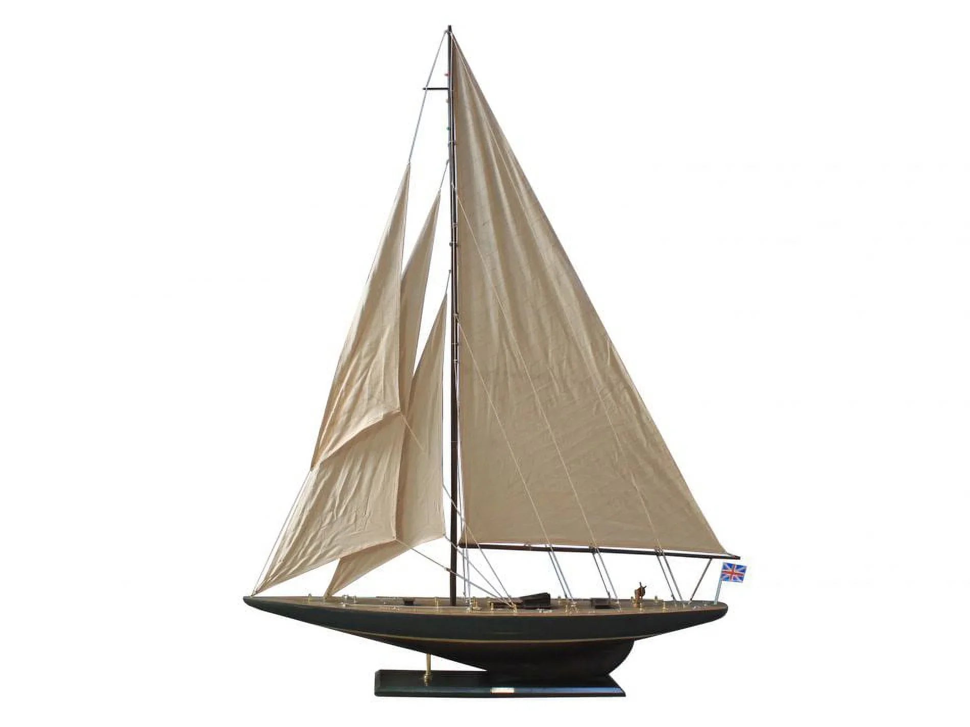 Handcrafted Decor R -ENDEAVOUR60 Wooden Rustic Endeavour Model Sizeailboat Decoration- 60 in.