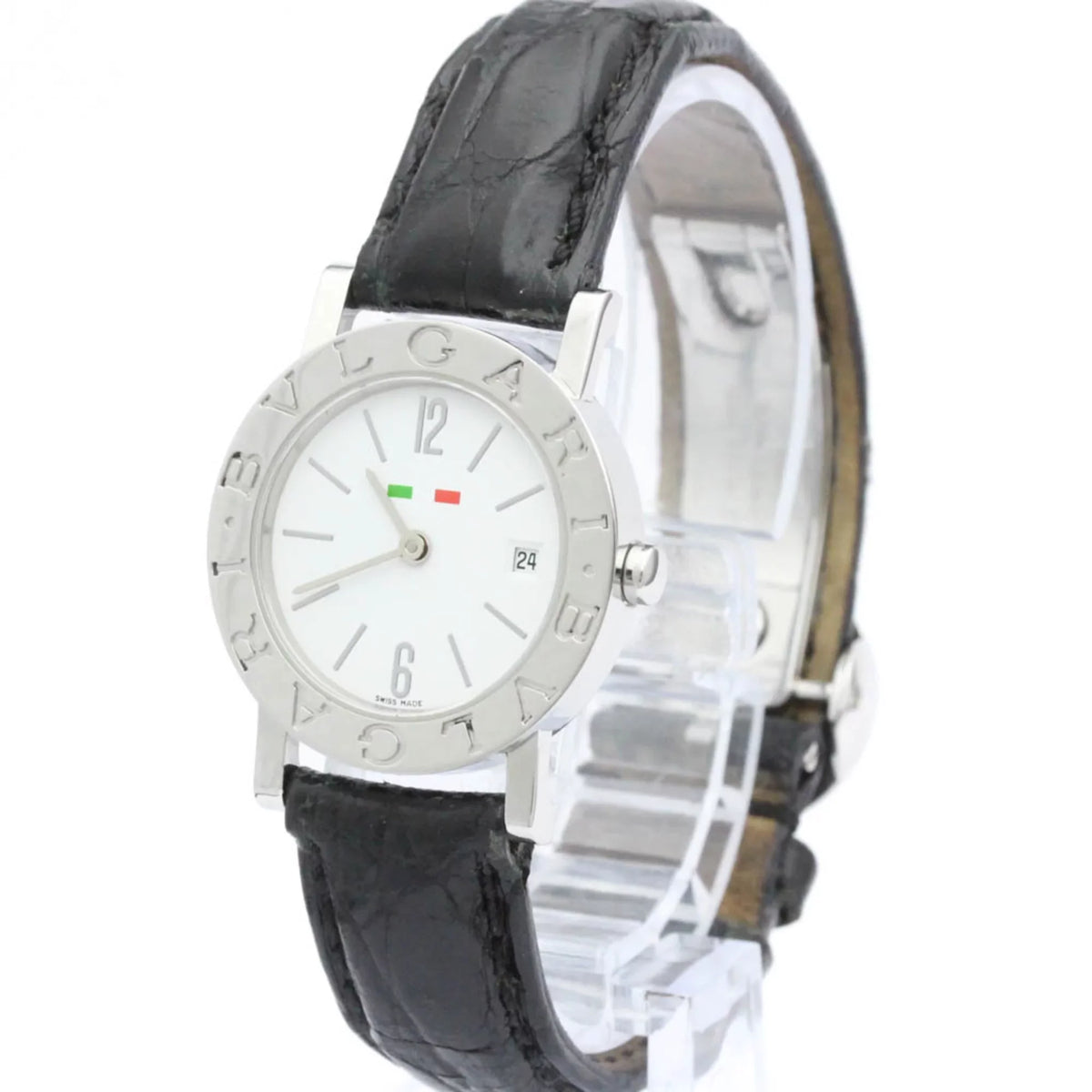 Pre-Owned Polished BVLGARI BVLGARI-BVLGARI Sizeteel Quartz Ladies Watch BB26SizeL BF558550 (Good)