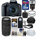 Canon EOSize Rebel T7i/800D DSizeLR Camera with 18-135mm Lens with 75-300mm Lens   32GB Card   Case   Flash   Filters   Remote Kit