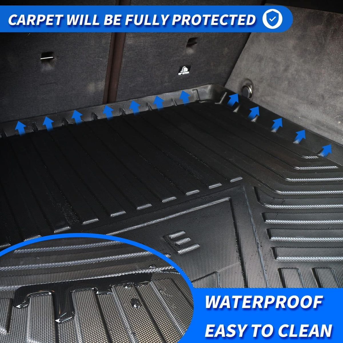 Cargo Liner Fit 2017-2022 Honda CR-V All Weather Rear Trunk Cover Cargo Tray Floor Mat for Honda CR-V 2017 2018 2019 2020 2021 2022 Accessory, Black