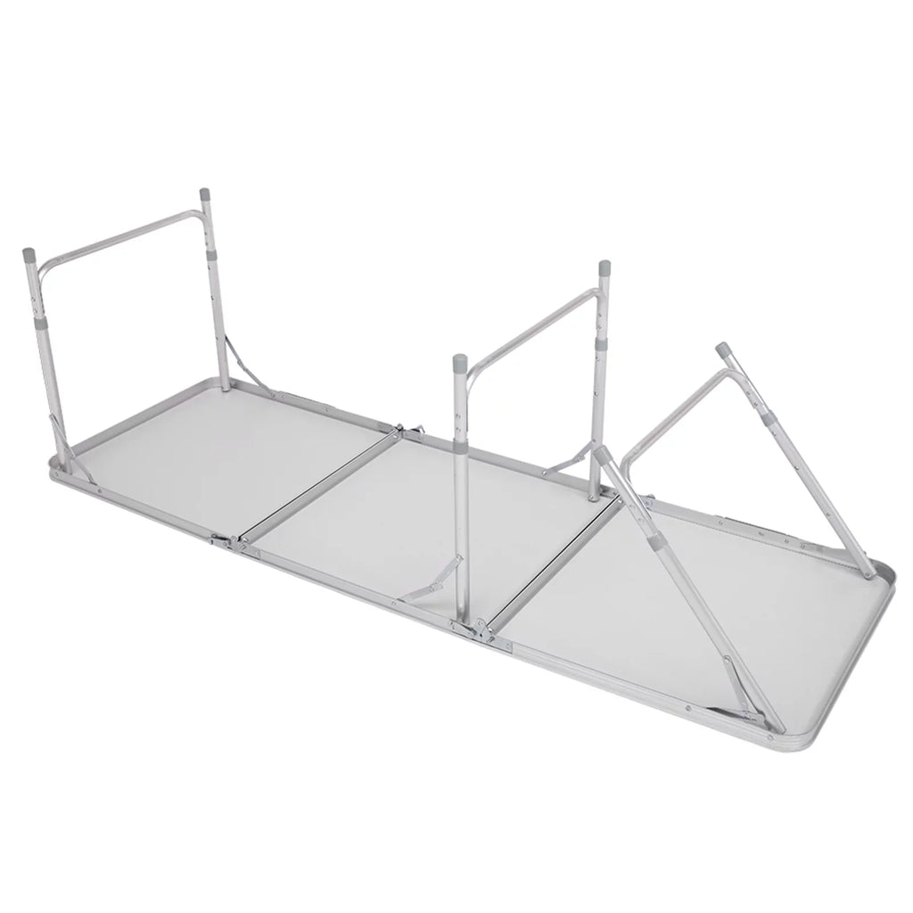 Folding Table, Aluminum Alloy Table for Indoor, Outdoor Ivory